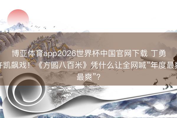 博亚体育app2026世界杯中国官网下载 丁勇岱许凯飙戏！《方圆八百米》凭什么让全网喊“年度最爽”？