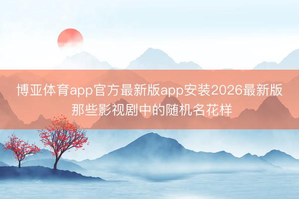 博亚体育app官方最新版app安装2026最新版 那些影视剧中的随机名花样